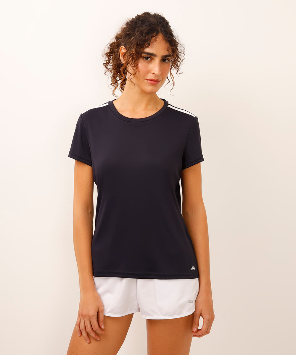 camiseta com listras azul