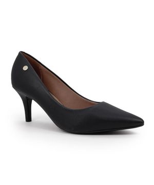 Scarpin Vizzano Salto Médio Bico Fino Feminino Preto