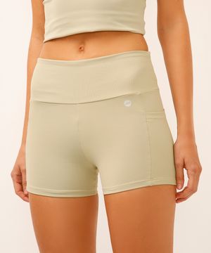 short esportivo ace canelado com bolsos verde