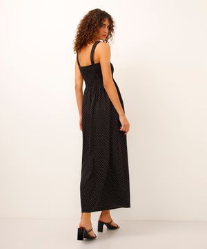 vestido midi com lastex listrado preto