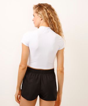 cropped gola alta com zíper ace branco