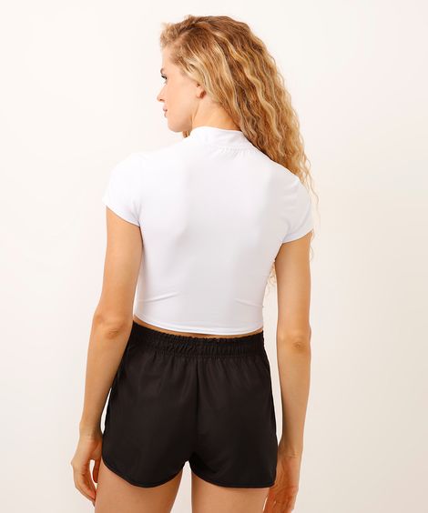 cropped gola alta com zíper branco