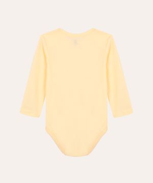 body de algodão infantil manga longa amarelo