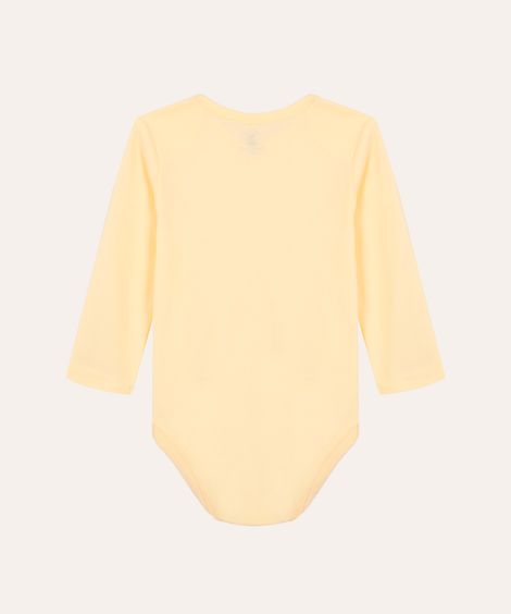 body de algodão infantil manga longa amarelo