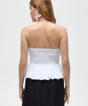 top sem alça peplum patbo off white