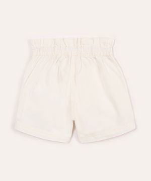 short chochard de sarja infantil com bolsos off white