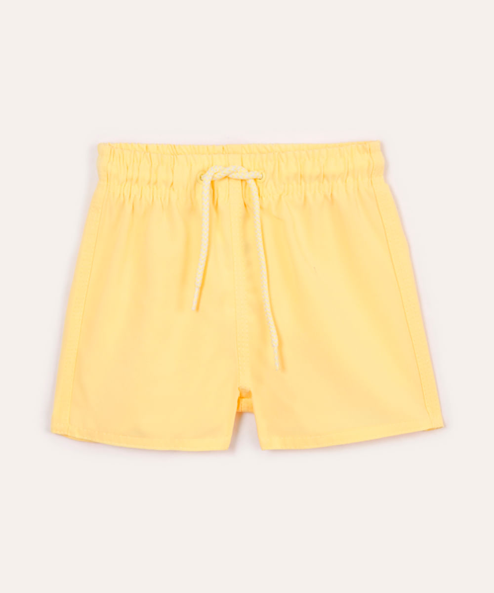 short boardshort infantil cós com cordão amarelo