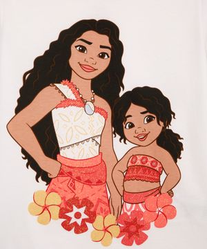 camiseta de algodão infantil com bolsinha moana off white