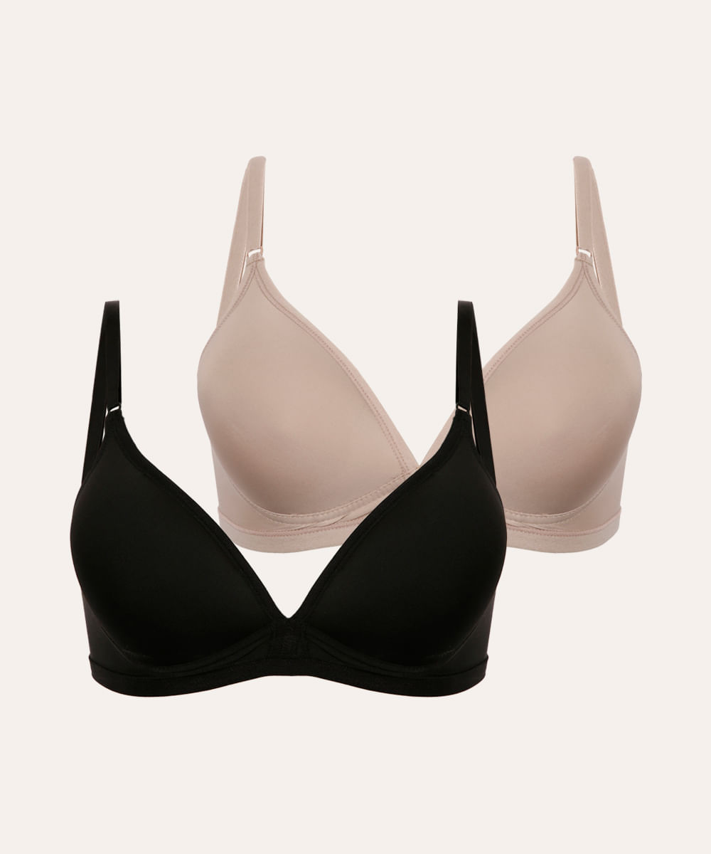 kit de 2 sutiãs meia taça delrio colorido
