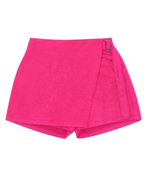 Shorts Saia Juvenil Em Ribana Canelada Minty Rosa