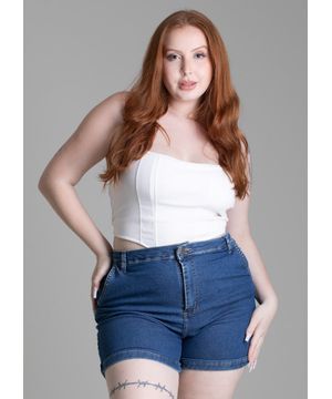 Shorts Jeans Sawary Plus Size Azul