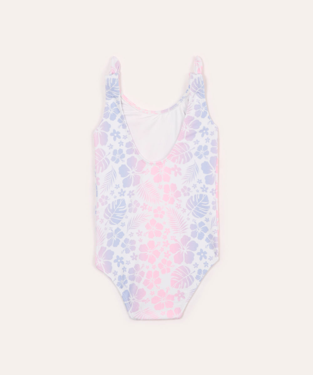 maiô infantil alça com amarração floral proteção uv colorido