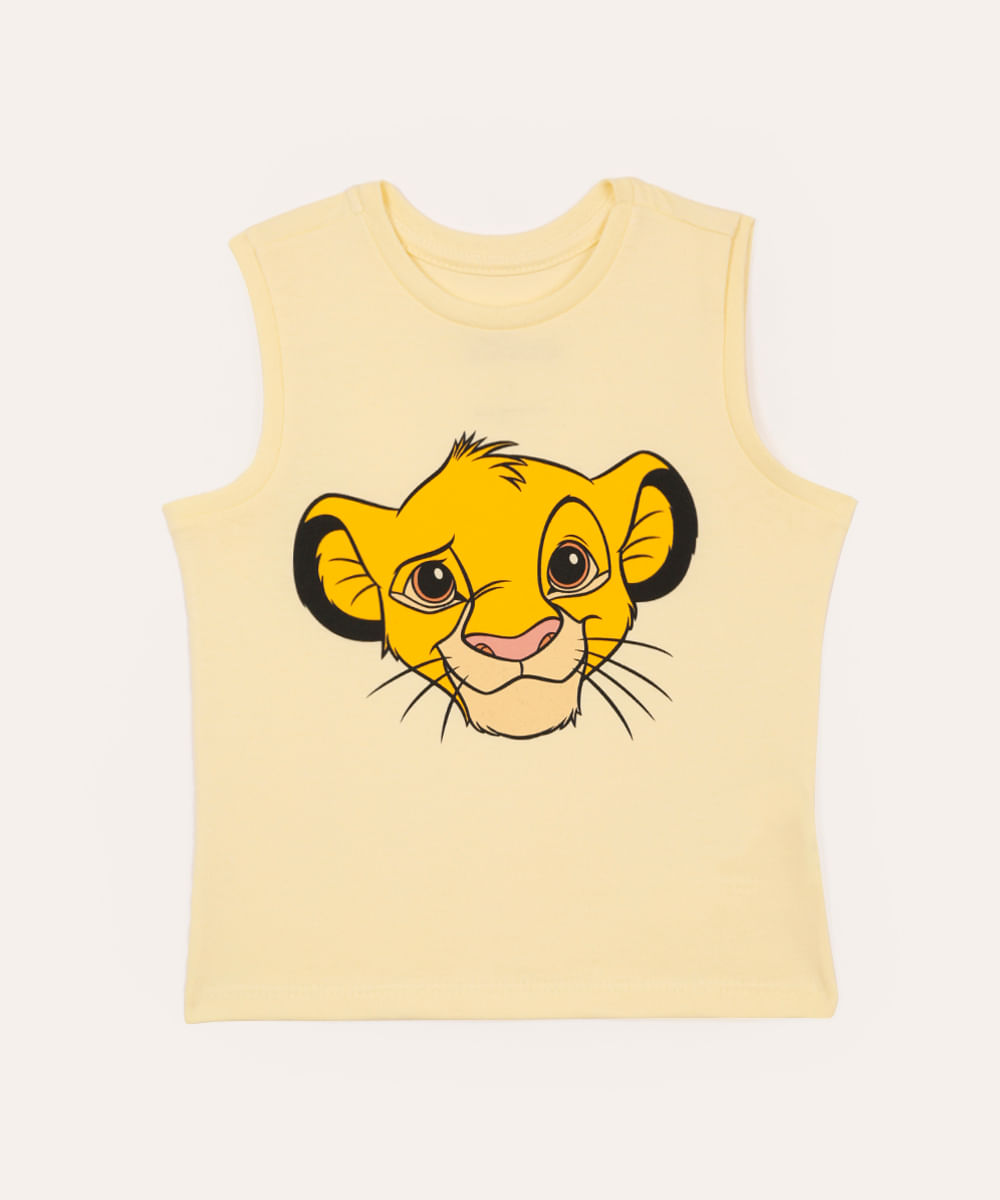 regata de algodão infantil simba amarela