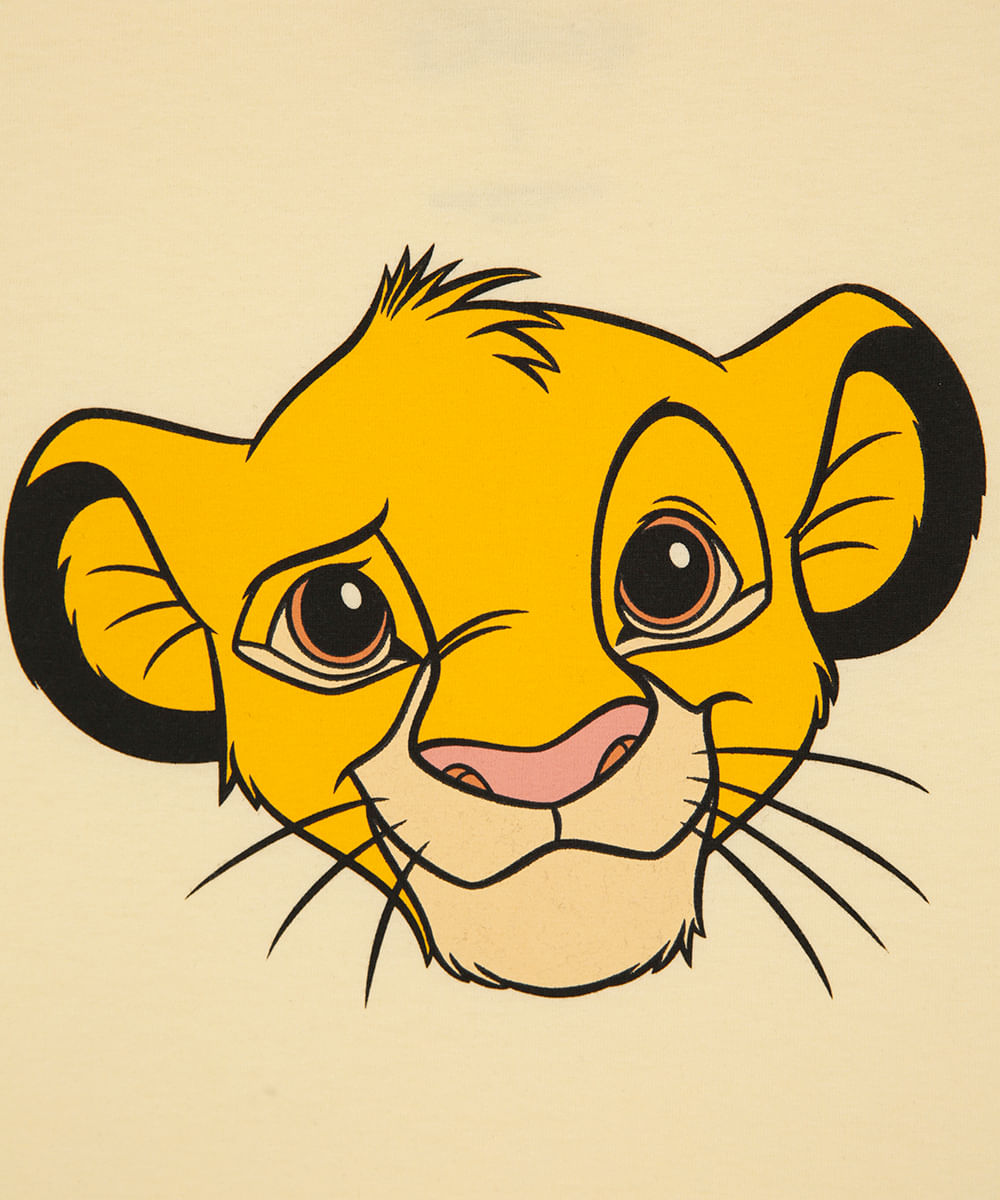 regata de algodão infantil simba amarela