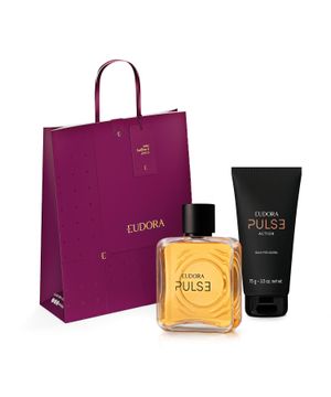 Combo Presente PULSE Desodorante Colônia 100ml e Balm Pós-Barba 75g e Sacola Presente