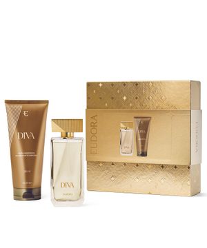 Eudora Diva Kit Presente Natal Desodorante Colônia 100ml e Loção Hidratante Desodorante Corporal 200ml