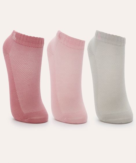 kit de 3 meias soquete infantil lupo colorido