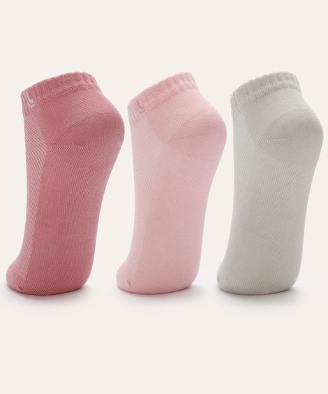 kit de 3 meias soquete infantil lupo colorido