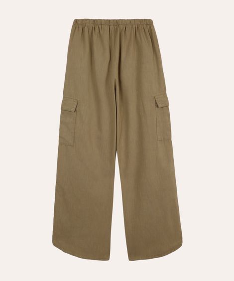 calça reta juvenil cós com cordão verde