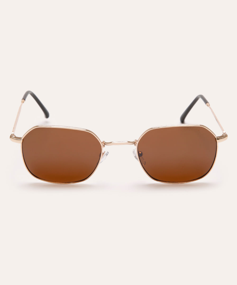óculos de sol oval unissex triton dourado