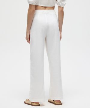 calça pantalona saída de praia com pregas patbo off white