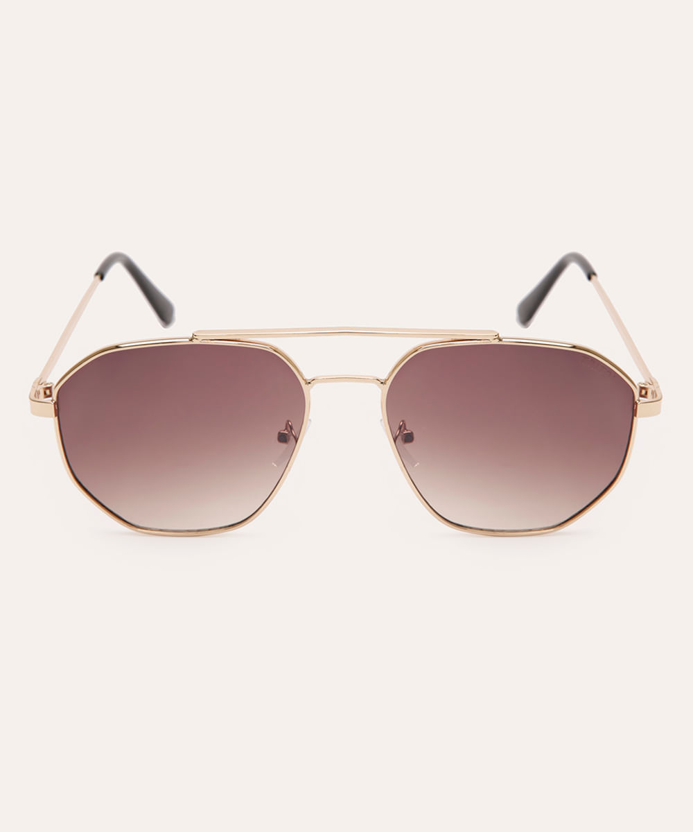 óculos de sol aviador unissex triton dourado