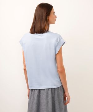 blusa de algodão peruano muscle tee azul