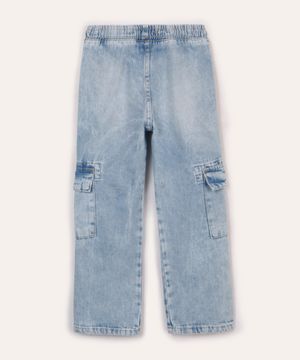 calça cargo jeans infantil azul