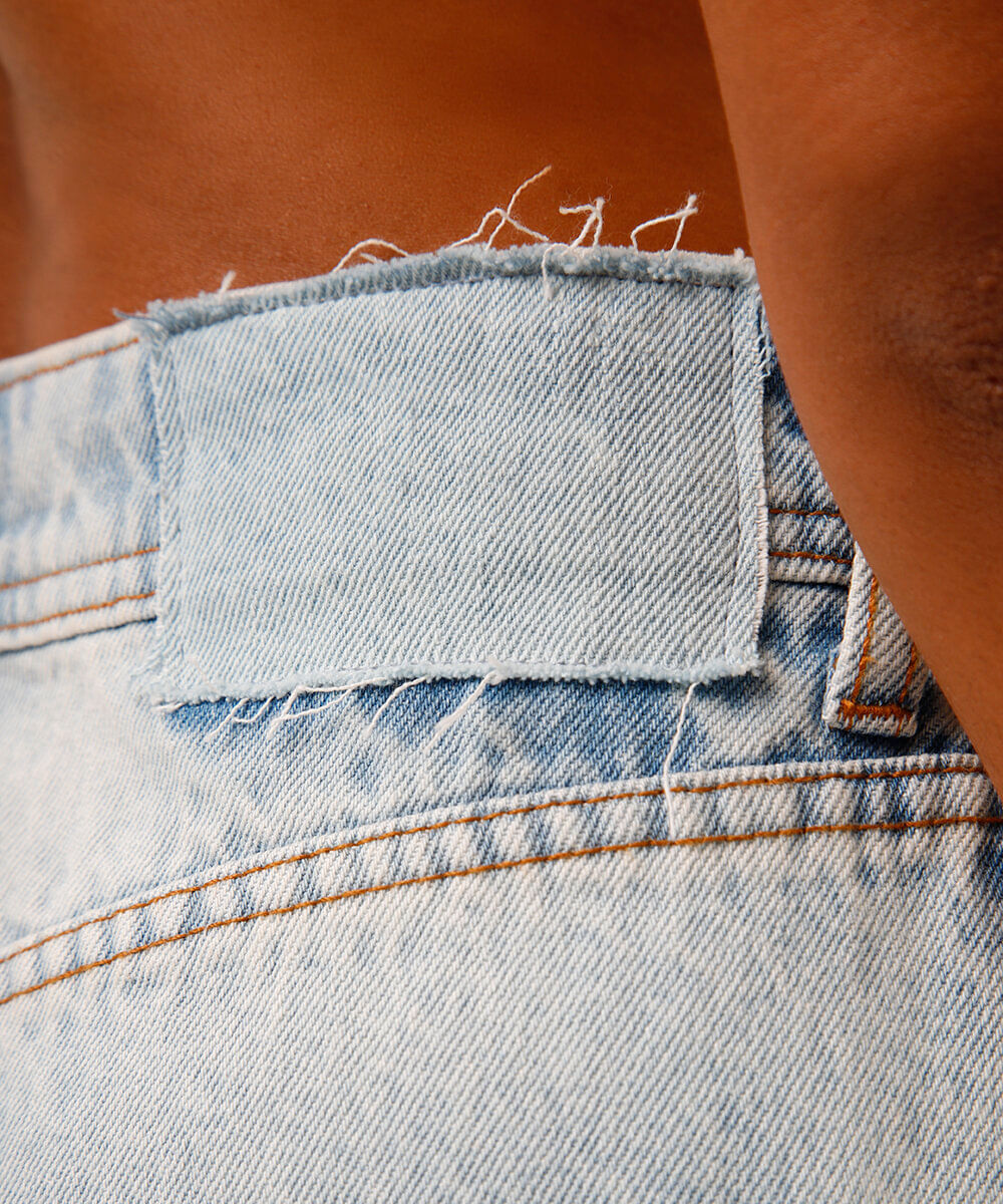 bermuda jorts jeans cintura alta azul