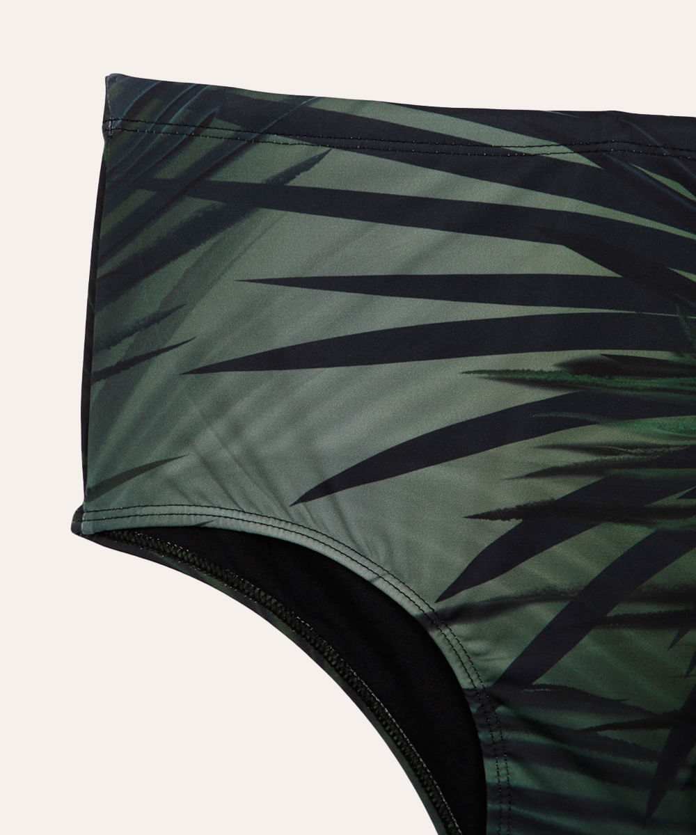 sunga boxer folhagem proteção uv verde