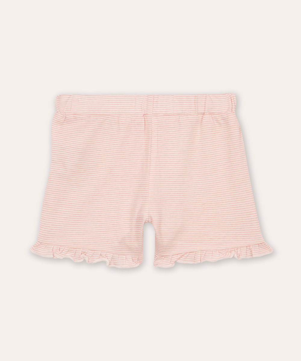 kit de 2 shorts infantils com babado colorido