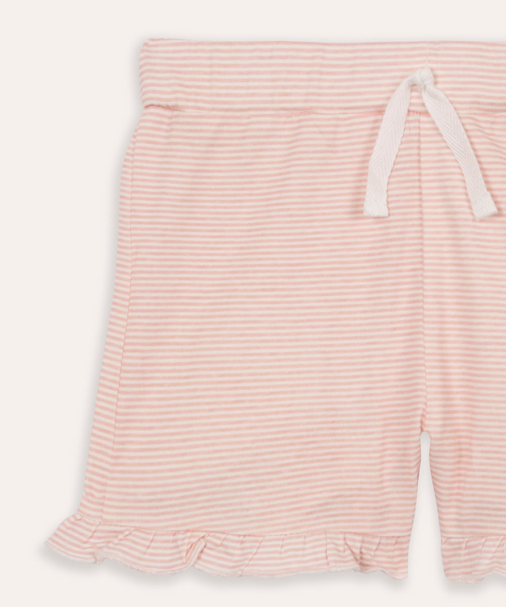kit de 2 shorts infantils com babado colorido