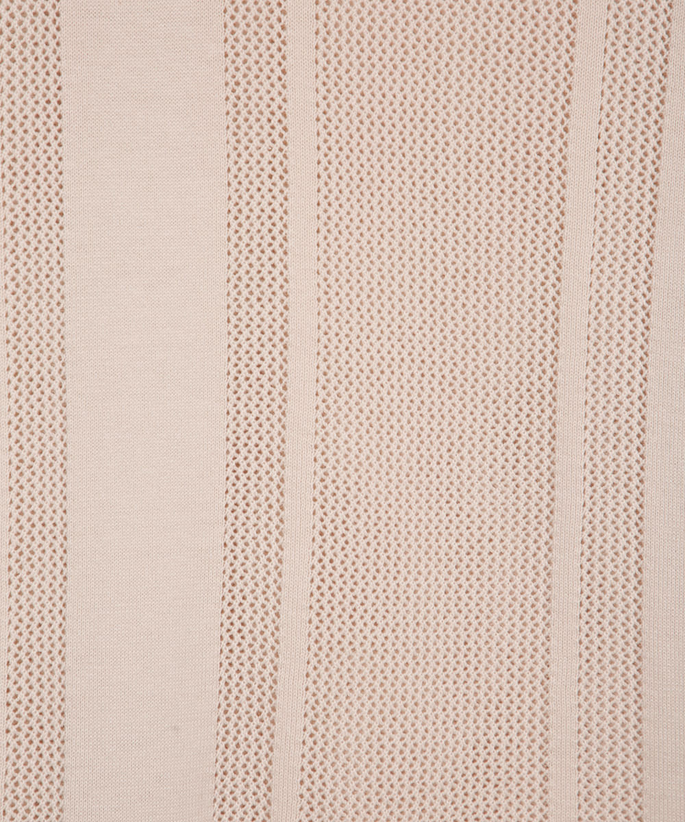 polo de tricot juvenil manga curta bege