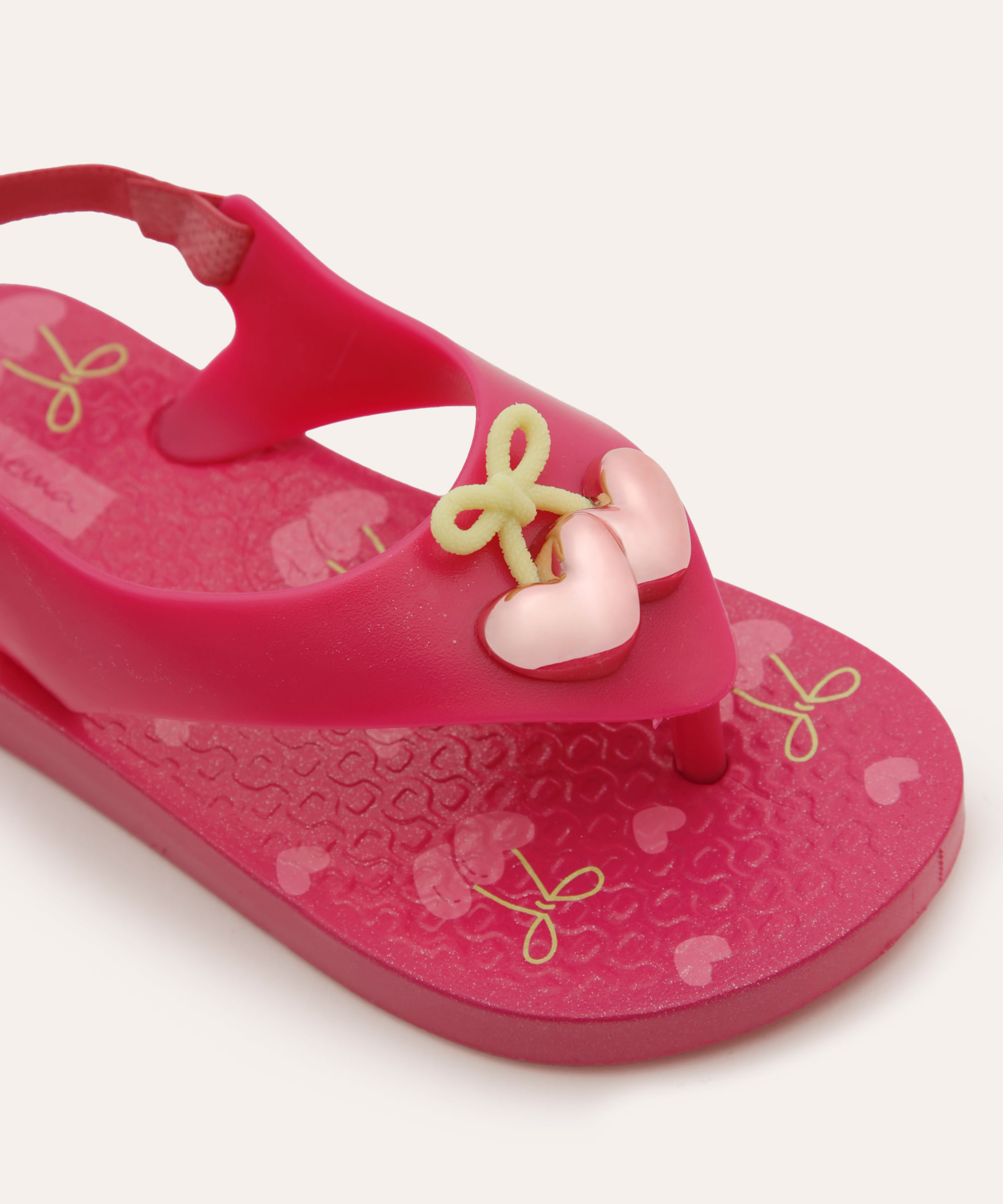 chinelo infantil ipanema belle com elástico rosa