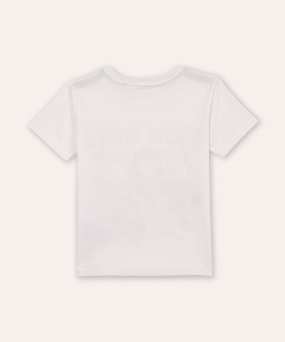 camiseta de algodão infantil o rei leão branca