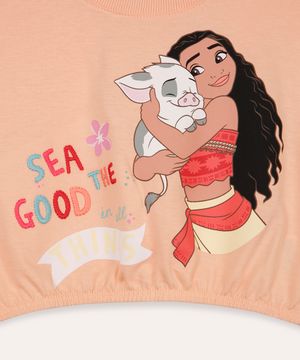 camiseta de algodão sea the good in all things moana laranja