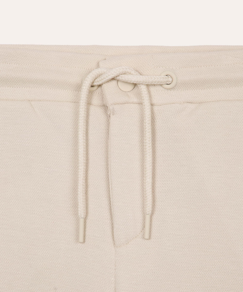 calça de algodão infantil com bolsos chino bege