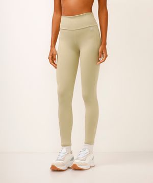 calça legging esportiva ace com recorte lateral verde