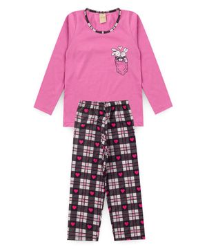 Kit 4 Peças Pijama Inverno Menina Molekada Colorido