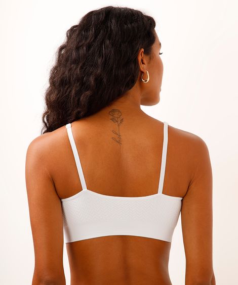 sutiã texturizado com bojo removível e sem costura delrio branco