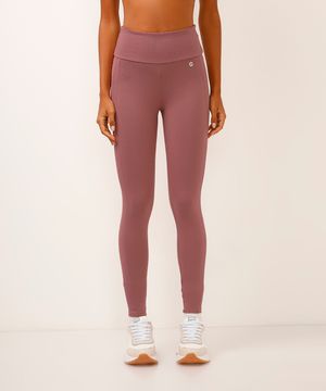 calça legging esportiva ace com recorte lateral rosa