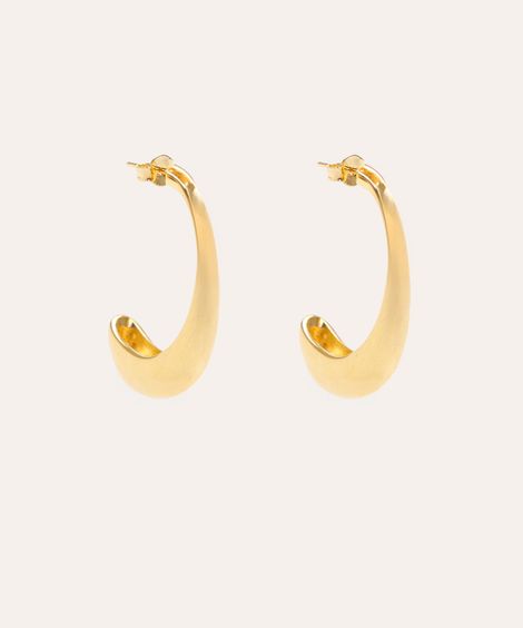 brinco argola orgânica dourado