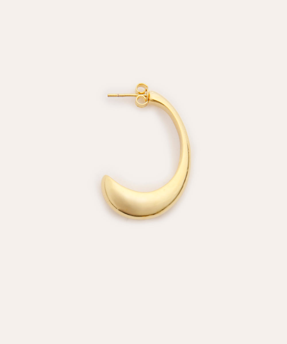 brinco argola orgânica dourado
