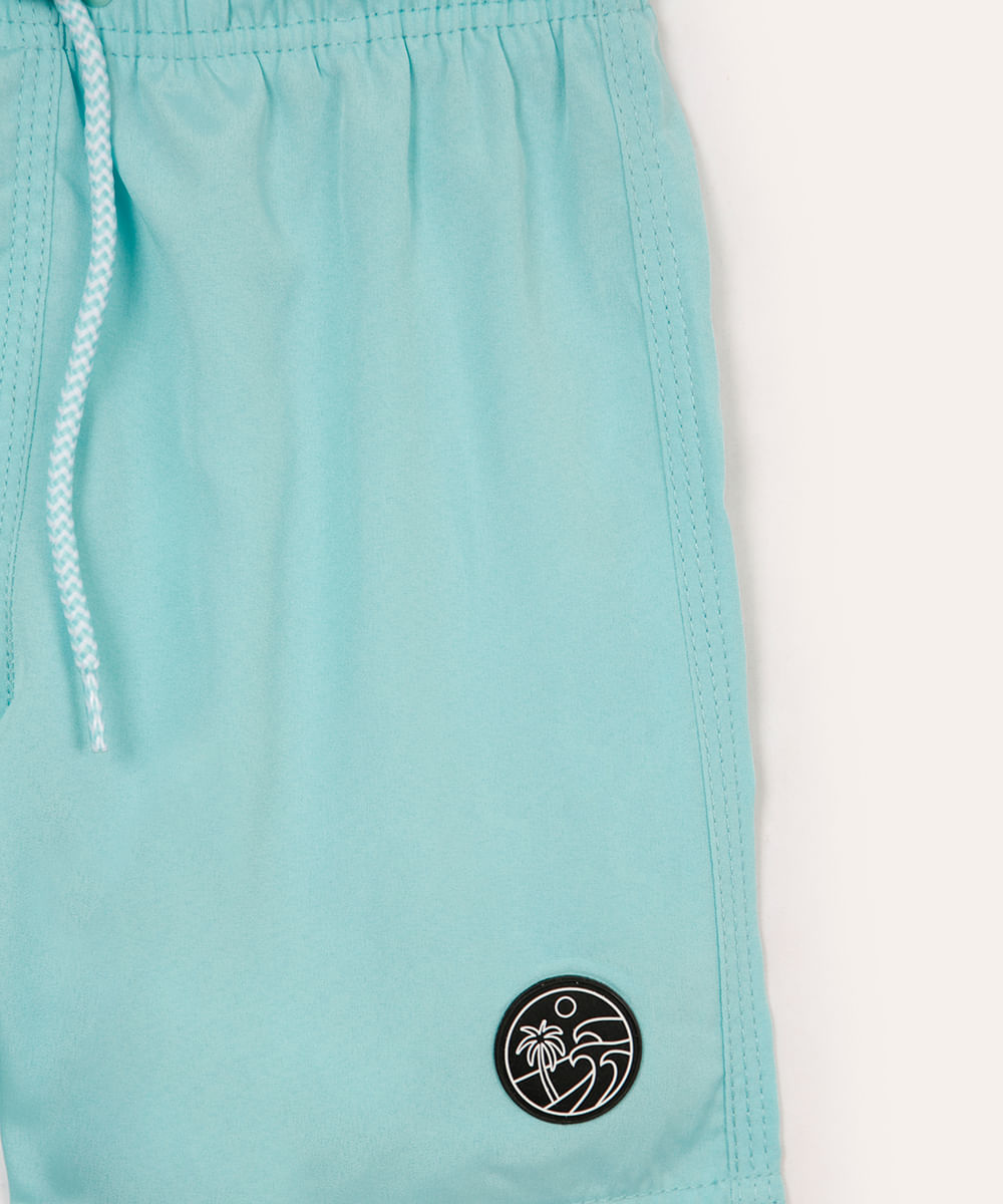 short boardshort infantil cós com elástico e cordão verde