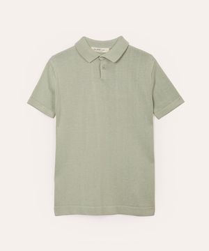 polo de tricot infantil verde