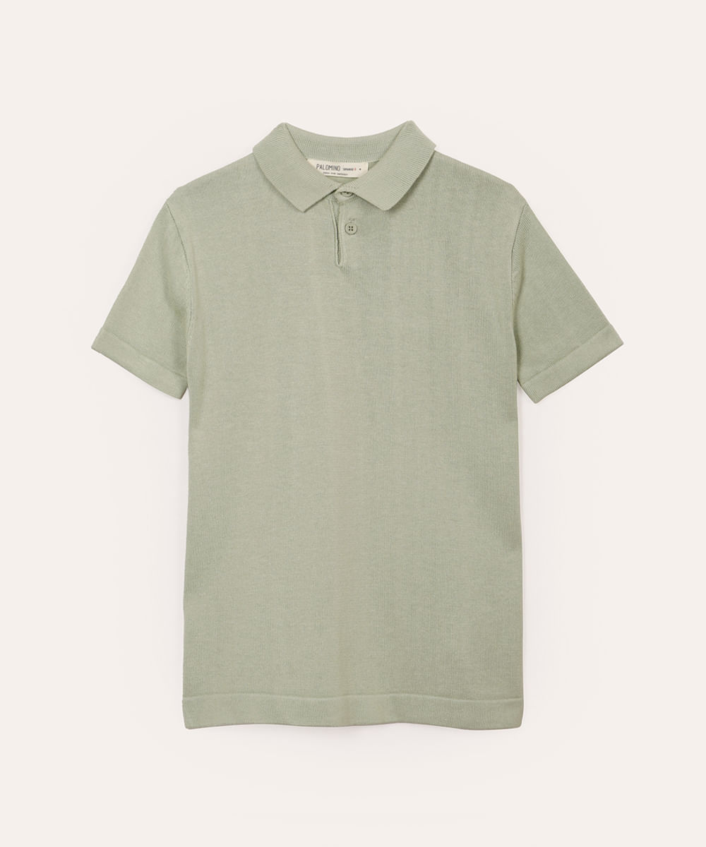 polo de tricot infantil verde