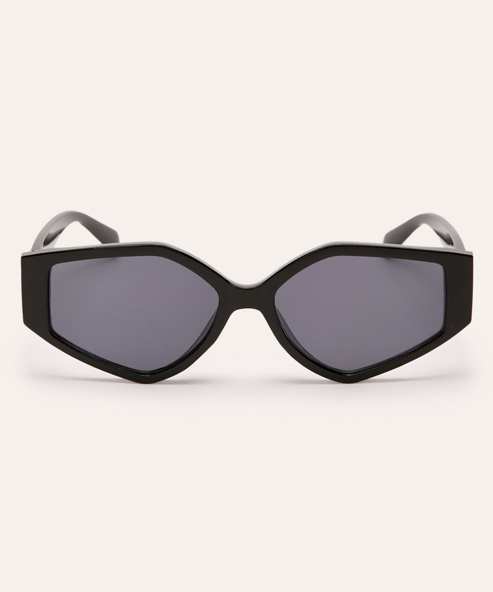 óculos de sol oval preto