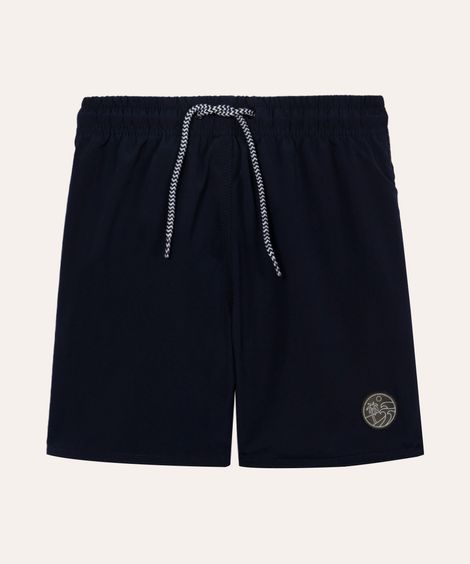 short boardshort infantil cós com elástico e cordão azul
