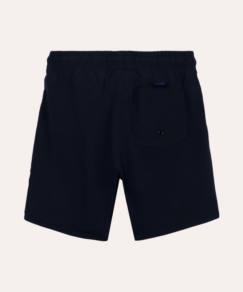 short boardshort infantil cós com elástico e cordão azul