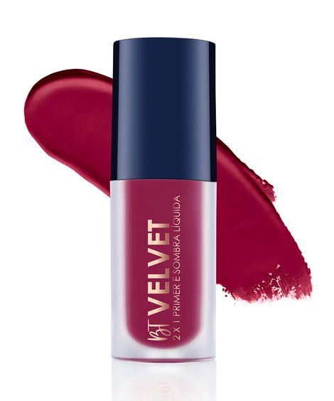 sombra líquida 2 em 1 bruna tavares velvet  cherry vinho